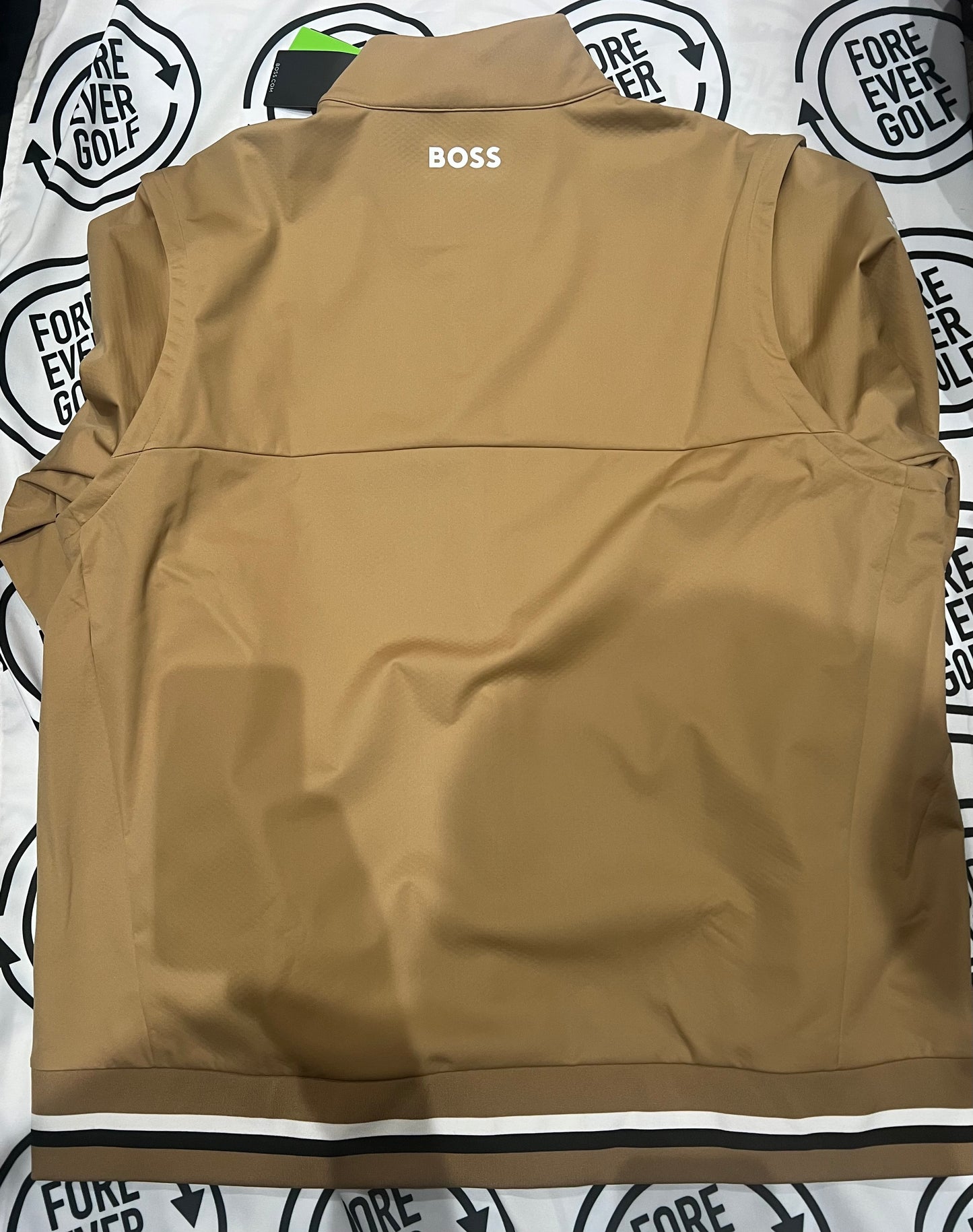 HUGO BOSS GOLF, Mens Size 3XL, THE OPEN, ROYAL TROON, Beige, Soft Shell Golf Jacket