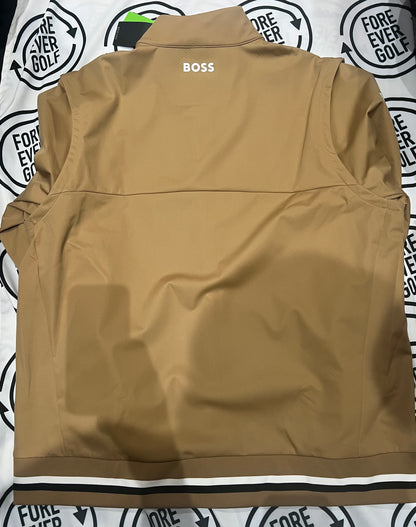 HUGO BOSS GOLF, Mens Size 3XL, THE OPEN, ROYAL TROON, Beige, Soft Shell Golf Jacket