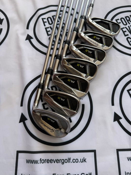 TAYLORMADE M2 IRONS / 5 - PW + SW / Mens RH / 85g Reg Flex / GOOD USED