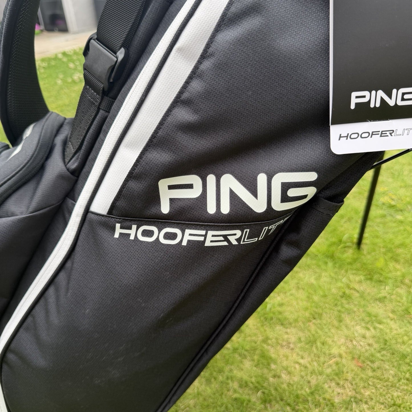 PINGER HOOFERLITE GOLF CARRY BAG / 4 Way Divide / Black/White / NEW