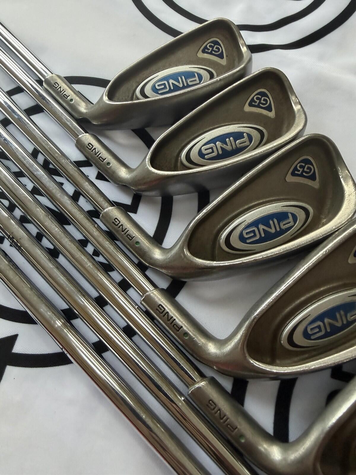 PING G5 IRONS / 4 - PW / Green Dot / Mens RH / Reg Flex / GOOD USED
