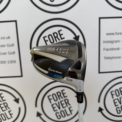 TAYLORMADE SIM MAX DRIVER / 10.5 Deg / RH / 45g Reg Flex / GOOD USED