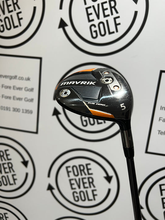 CALLAWAY MAVRIK SUB ZERO 5 WOOD / 18 Deg / Mens RH / 60g Regular Flex