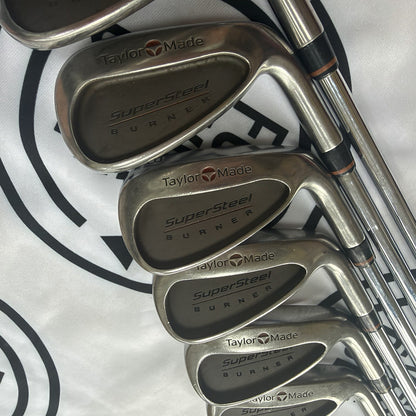 TAYLORMADE SUPER STEEL BURNER IRONS / 5-PW / RH / 80g Reg Flex / GOOD