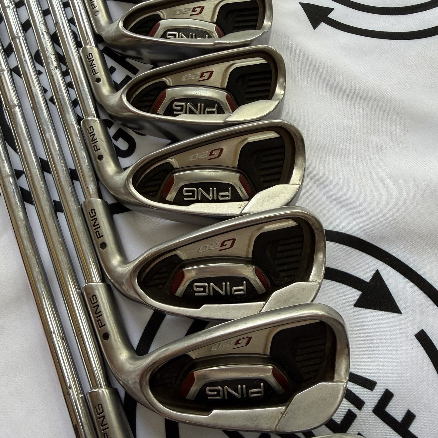 PING G20 IRONS / 4 - PW + UW + SW / RH / Black Dot / Reg Flex / GOOD USED