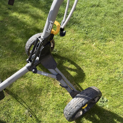 iCART ICARTEVO 3 WHEELED GOLF TROLLEY / Grey/Yellow / GOOD USED