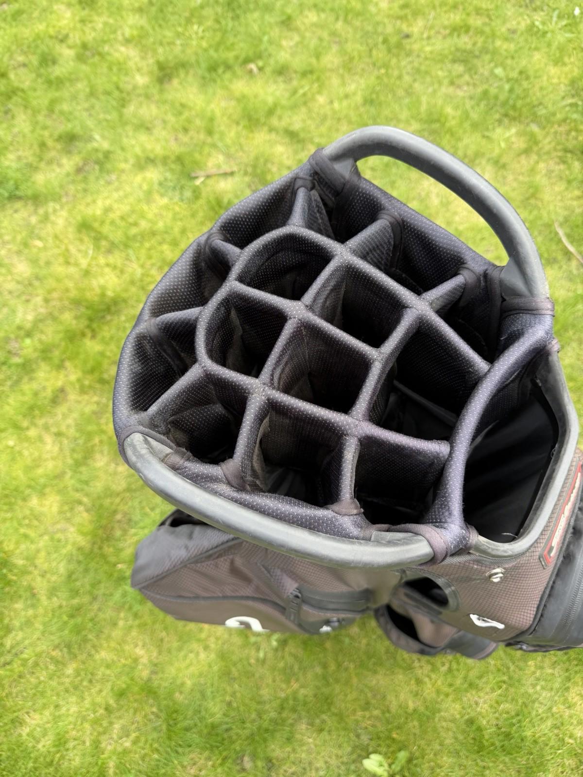 TITLEIST STA DRY 15 GOLF CART/TROLLEY BAG / 15 Way Divide / Brown/Black / GOOD