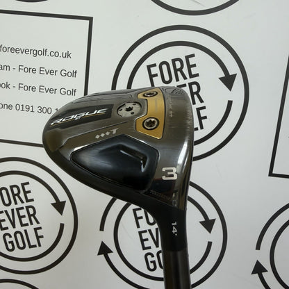 CALLAWAY ROGUE ST MAX TRIPLE DIAMOND T 3 WOOD / 14 Deg / TOUR ISSUE RH / 75g Stiff Flex / V.GOOD