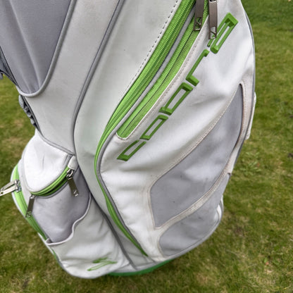 COBRA GOLF CART/TROLLEY BAG / White/Green / 5-Way Divide / OK USED