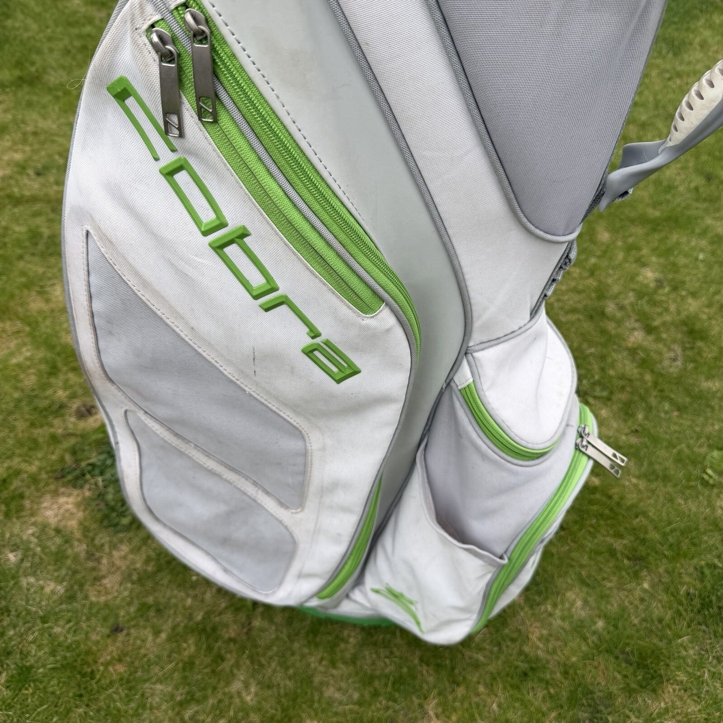 COBRA GOLF CART/TROLLEY BAG / White/Green / 5-Way Divide / OK USED