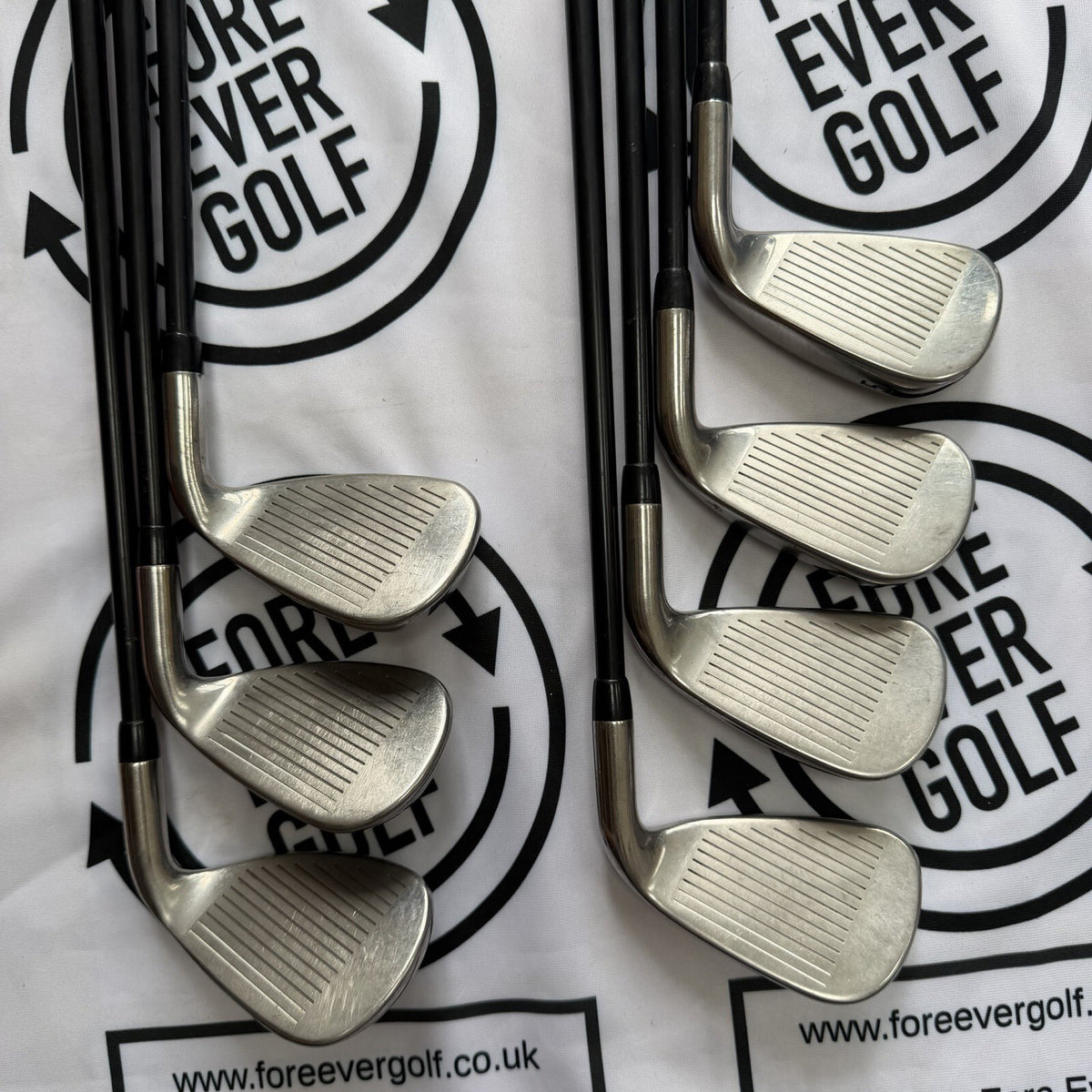 CALLAWAY MAVRIK IRONS / 5 - PW + AW / LH / 90g Reg Flex Graphite Shafts / GOOD