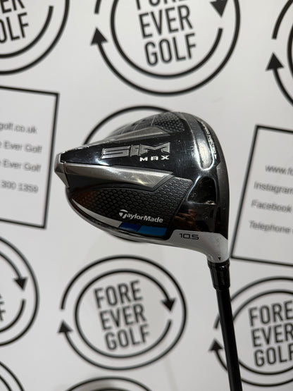 TAYLORMADE SIM MAX DRIVER / 10.5 Deg / Mens RH / 60g Stiff Flex