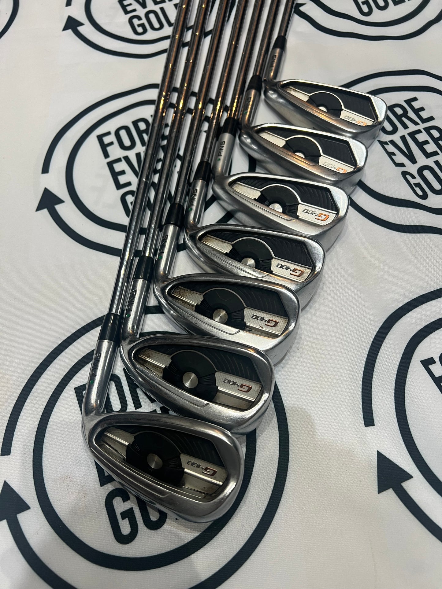 PING G400 IRONS / 4 - PW / Mens RH / 110g Reg Flex / GREEN DOT