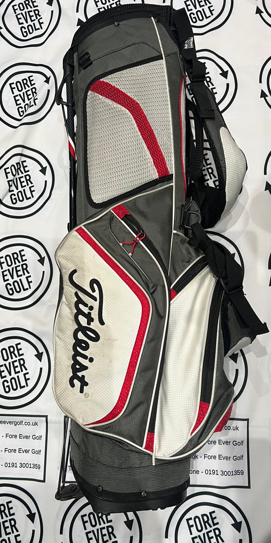 TITLEIST CARRY GOLF BAG / Light Grey / Red / 3 Way Divide