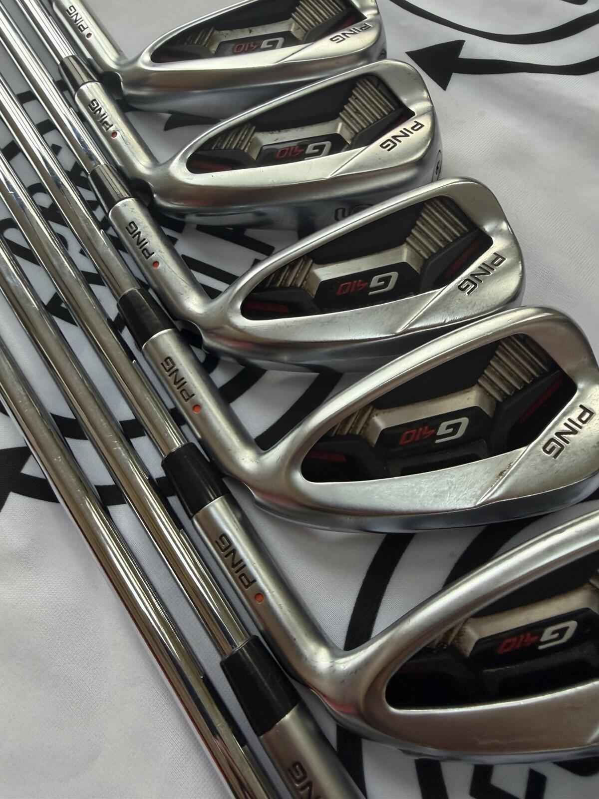 PING G410 IRONS / 5 - PW + SW / Mens RH / 98 Deg / Orange Dot / GOOD USED