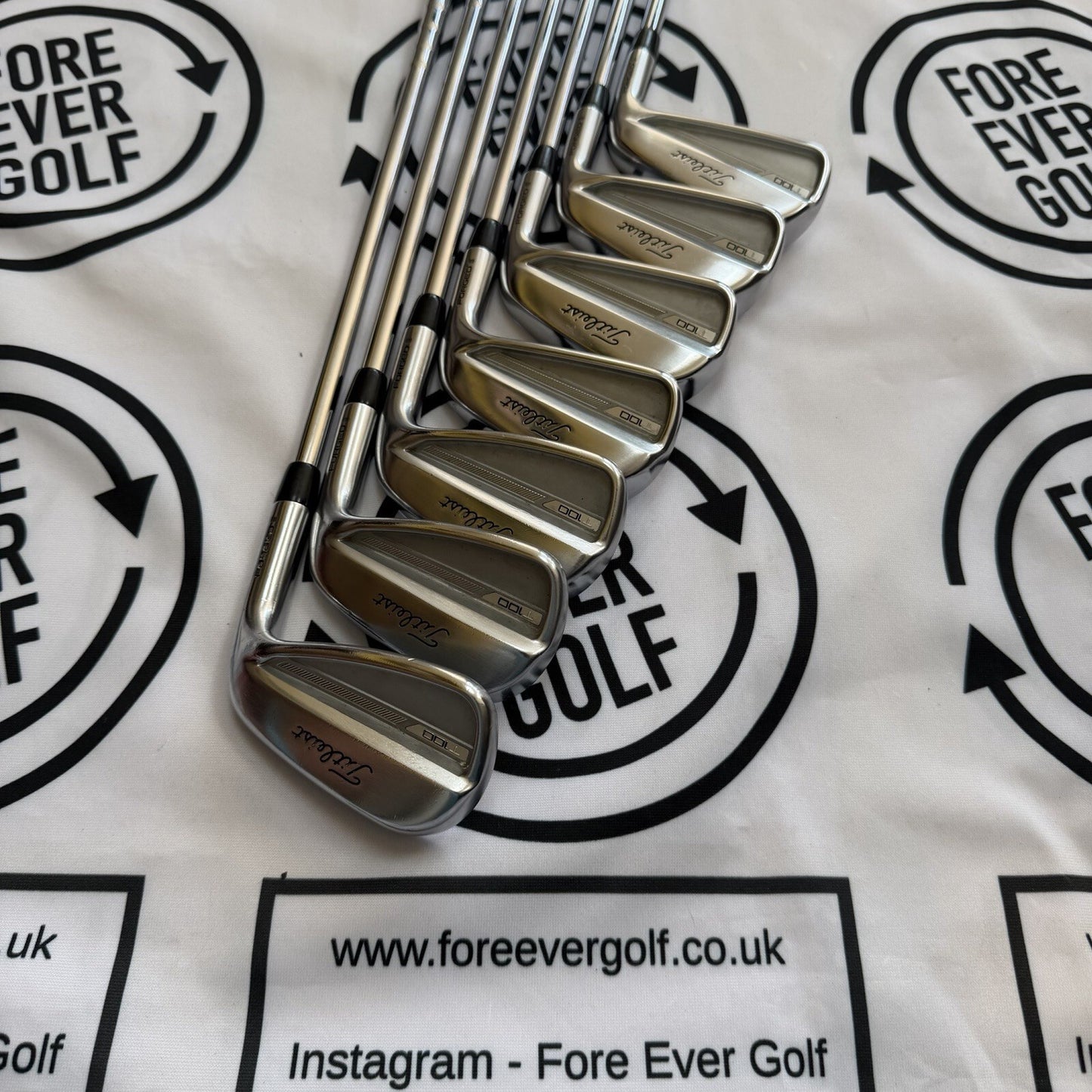 TITLEIST T100 (2023) IRONS / 4 - PW / Mens RH / AMT Black / Stiff Flex / V.GOOD