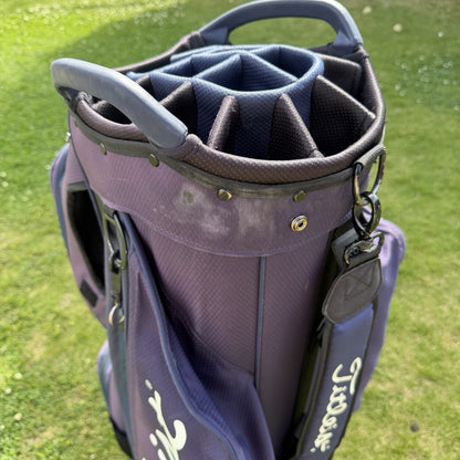 TITLEIST STADRY TROLLEY/CART GOLF BAG / 14 Way Divide / Purple/Blue / GOOD USED