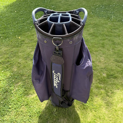 TITLEIST STADRY TROLLEY/CART GOLF BAG / 14 Way Divide / Purple/Blue / GOOD USED