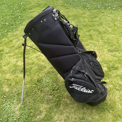 TITLEIST Golf Cary Bag / Black/White / 6 Way Divide / GOOD USED