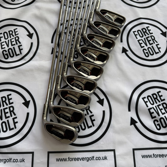 PING G20 IRONS / 4 - PW + UW + SW / RH / Black Dot / Reg Flex / GOOD USED