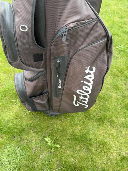 TITLEIST STA DRY 15 GOLF CART/TROLLEY BAG / 15 Way Divide / Brown/Black / GOOD