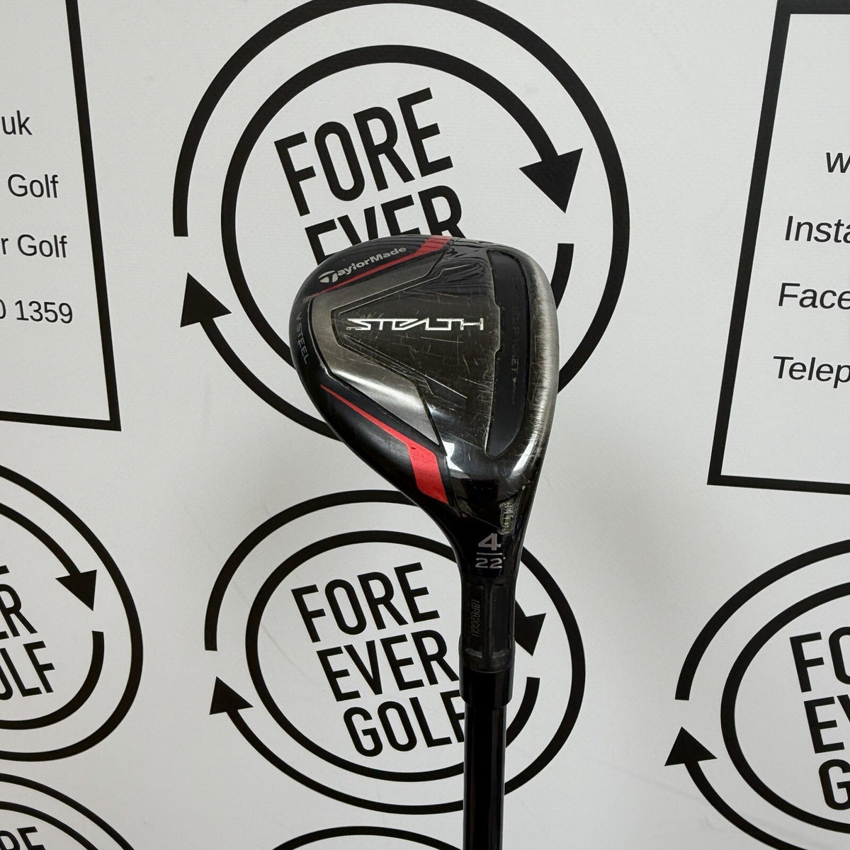 TAYLORMADE STEALTH 4 HYBRID / 22 Deg / RH / 70g Stiff Flex / FAIR USED