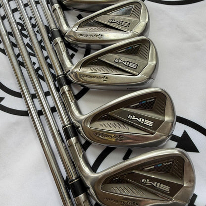 TAYLORMADE SIM2 MAX IRONS / 5 - PW + SW / RH / 85g Reg Flex / GOOD USED