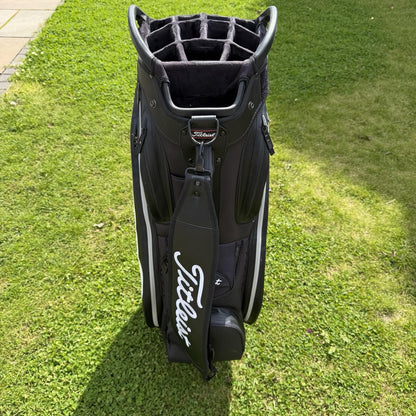 TITLEIST PREMIUM STA-DRY CART/TROLLEY BAG / 14 Way Divide / Black / V.GOOD USED