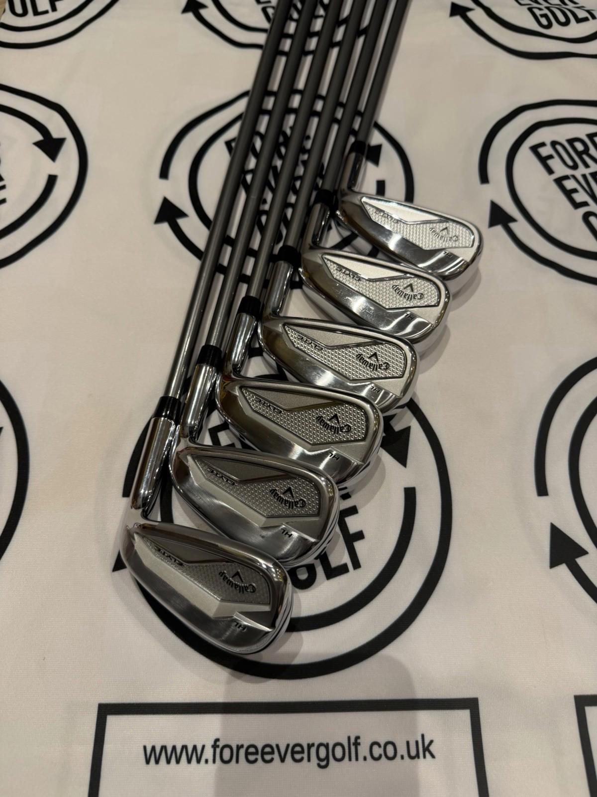 CALLAWAY ELYTE HL IRONS / 6 - GW / RH / 65g Reg Flex DENALI Graphite Shafts / VG