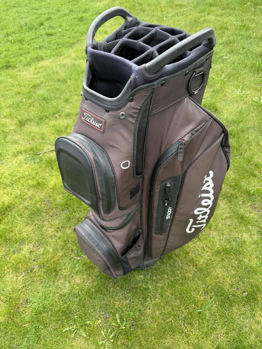 TITLEIST STA DRY 15 GOLF CART/TROLLEY BAG / 15 Way Divide / Brown/Black / GOOD
