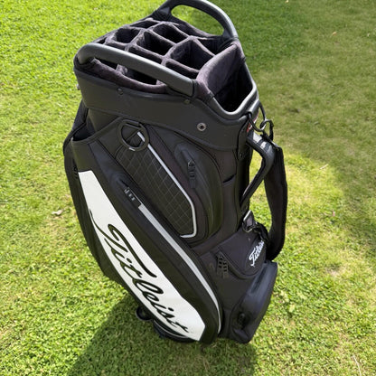 TITLEIST PREMIUM STA-DRY CART/TROLLEY BAG / 14 Way Divide / Black / V.GOOD USED