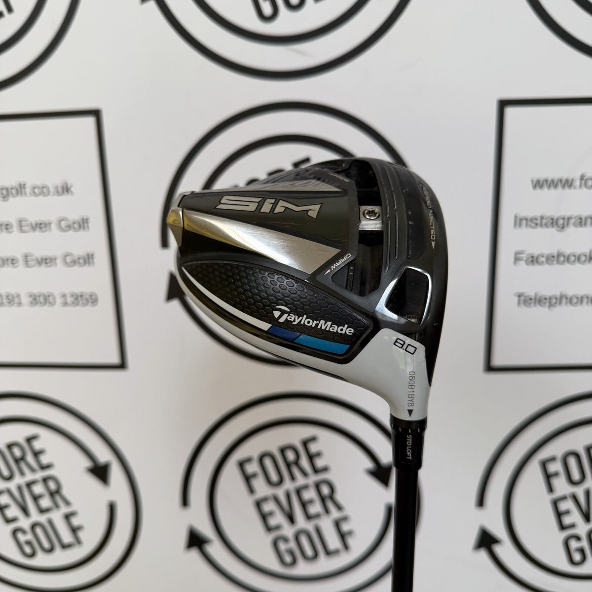 TAYLORMADE SIM DRIVER / 8 Deg / Mens RH / 50g Stiff Flex / GOOD USED