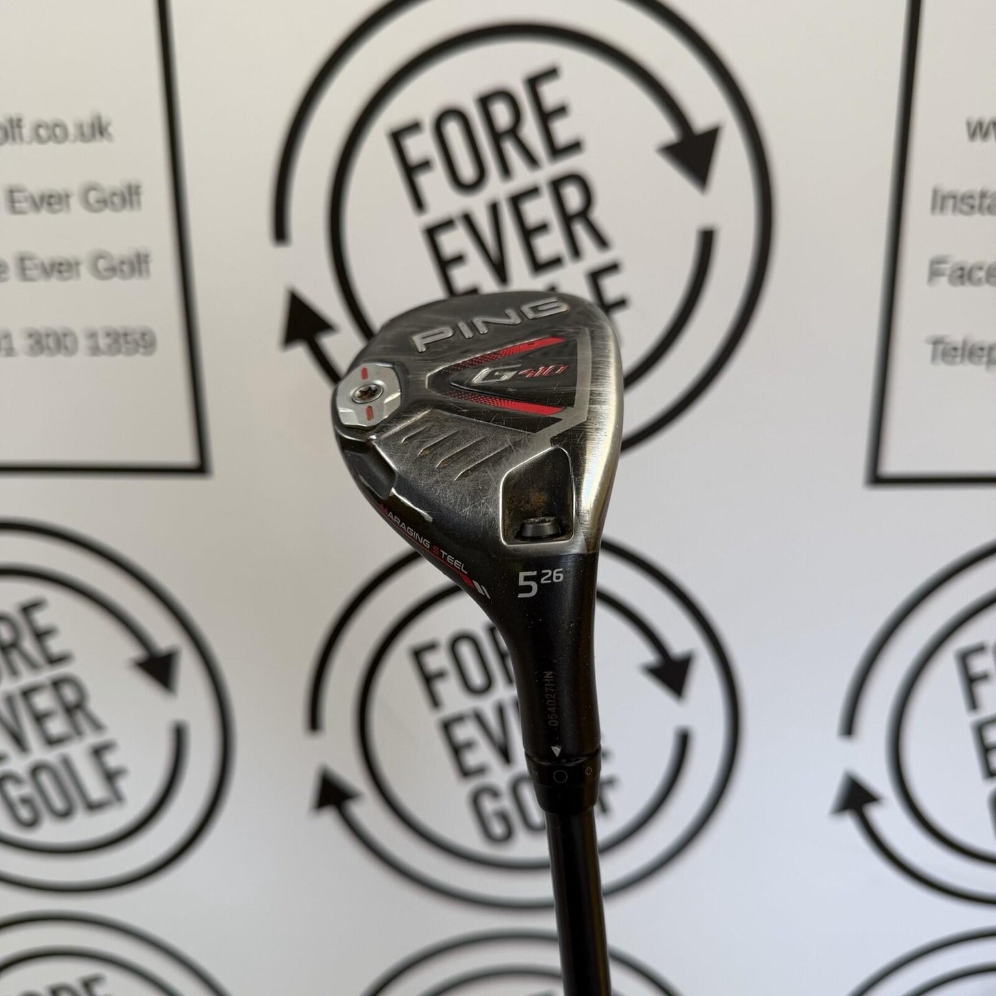 PING G410 5 HYBRID / 26 Degree / Mens RH / 70g Stiff Flex / GOOD USED