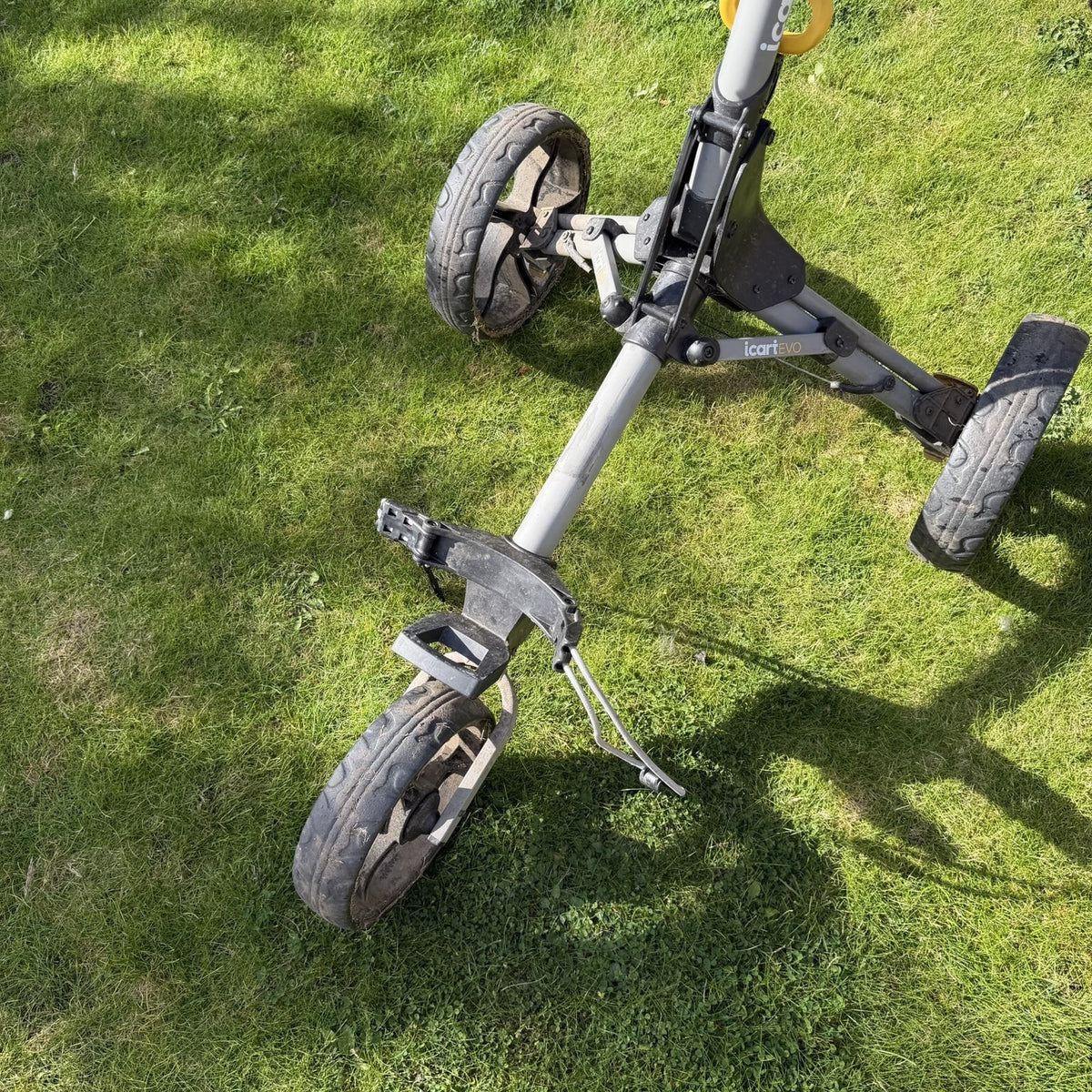 iCART ICARTEVO 3 WHEELED GOLF TROLLEY / Grey/Yellow / GOOD USED