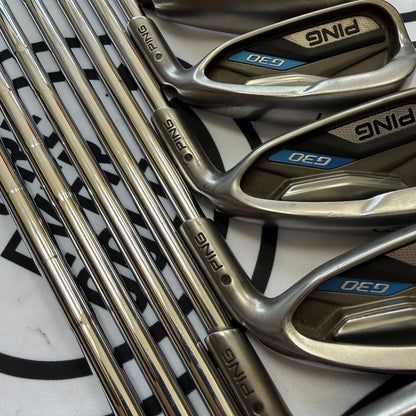PING G30 IRONS / 4 - PW + UW / RH / Regular Flex / Black Dot / GOOD USED