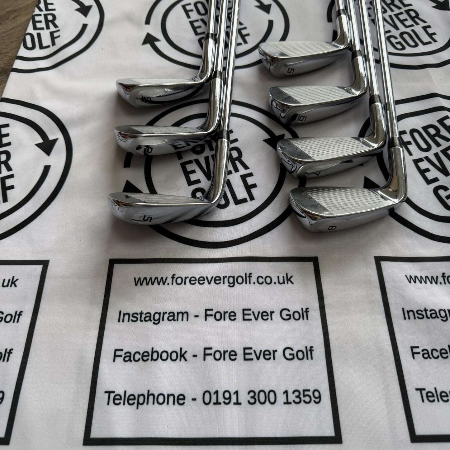 COBRA F9 SPEEDBACK IRONS / 5 - SW / Mens RH / 90g Reg Flex / V.GOOD USED