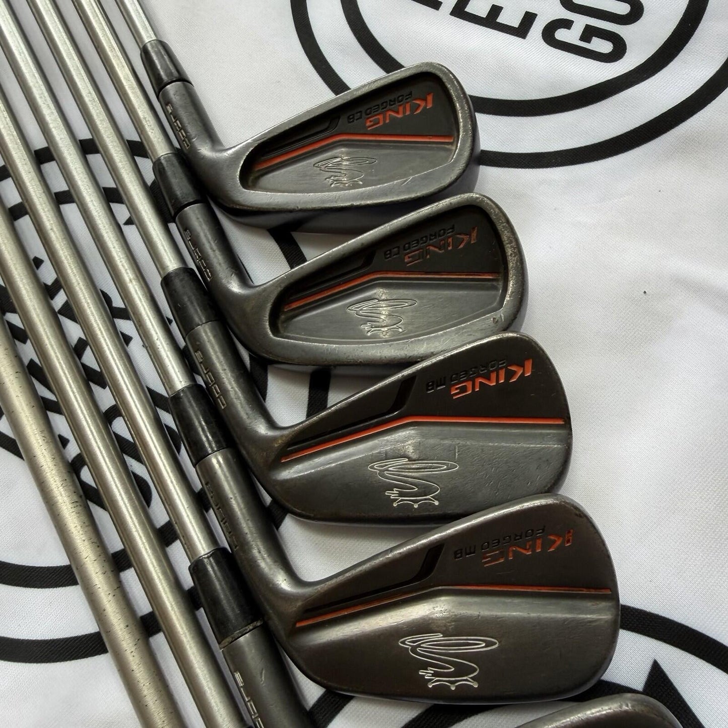 COBRA KING FORGED CB/MB BLACK IRONS / 4 - PW / 120g Stiff Flex / OK USED