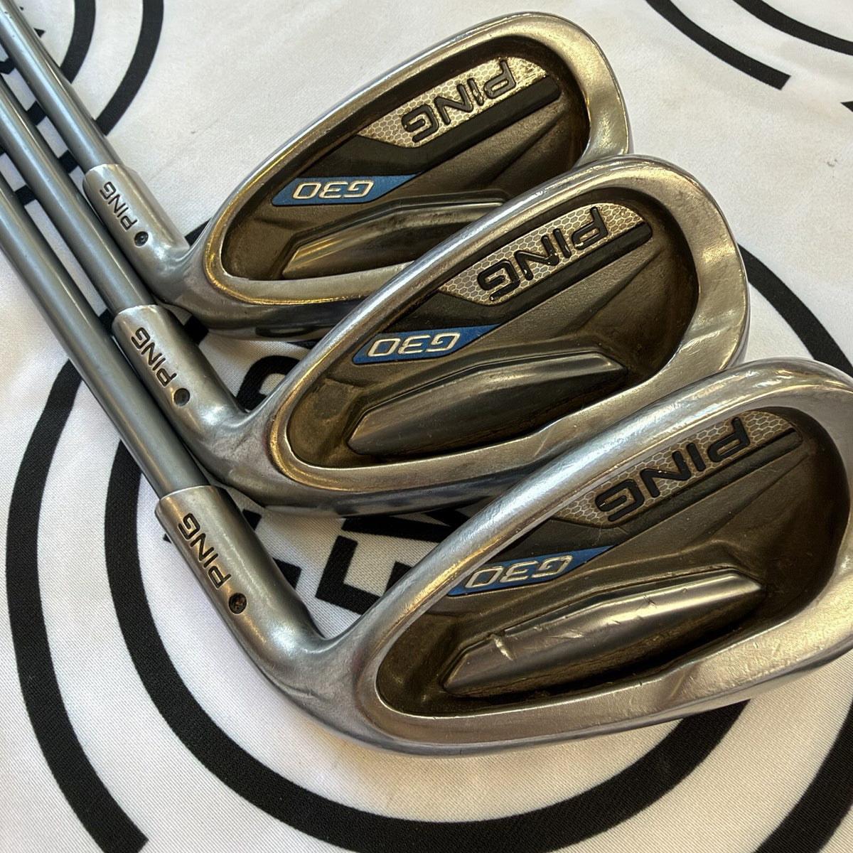 PING G30 WEDGE SET / UW,SW & LW / Mens RH / Reg Flex Graphite Shafts / GOOD USED