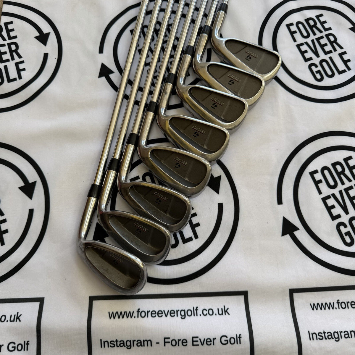 TAYLORMADE 200 STEEL IRONS / 4 - SW / Mens FH / 80g Reg Flex / GOOD USED