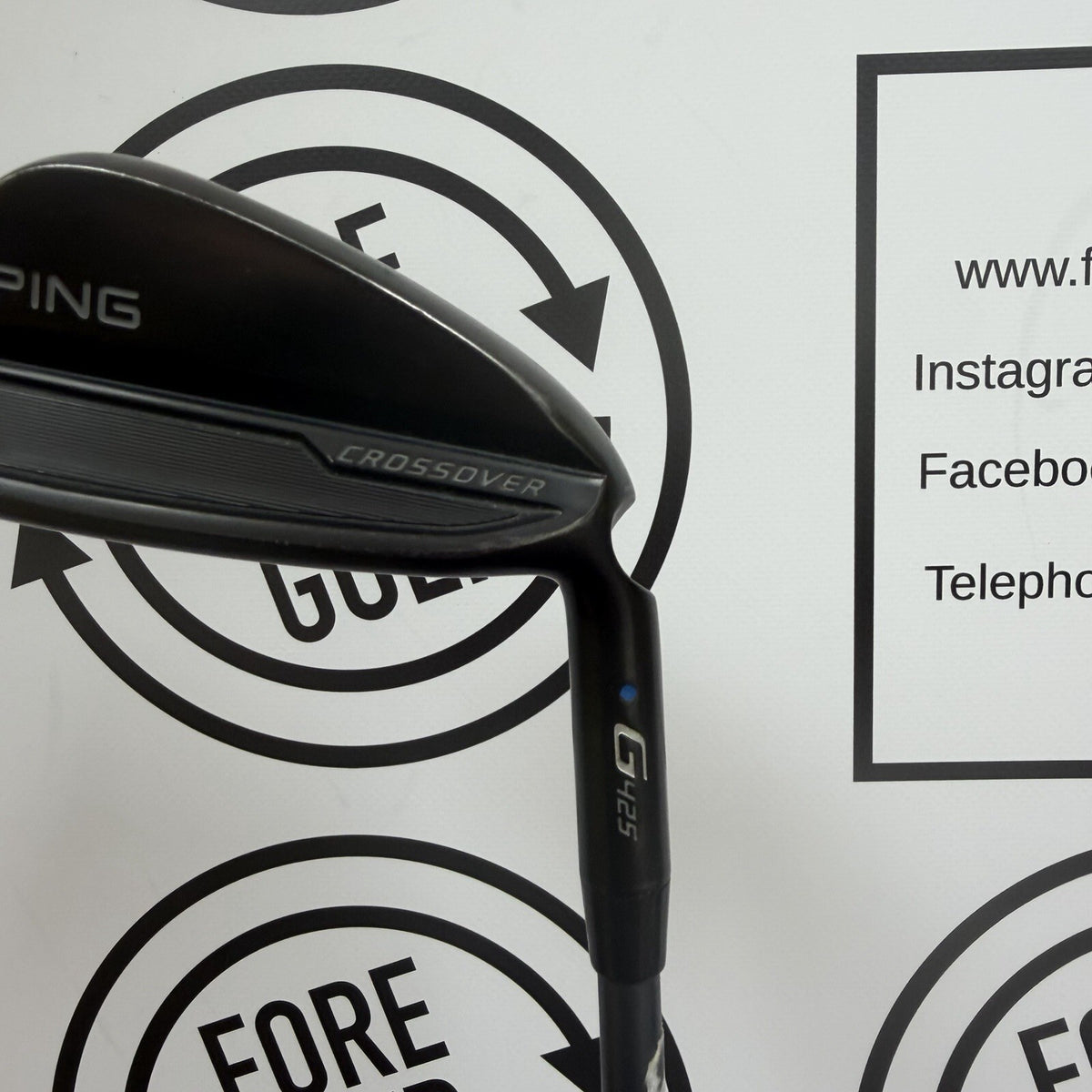 PING G425 CROSSOVER 3 IRON / Blue Dot / Mens RH / 70g Stiff Flex / GOOD USED