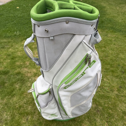 COBRA GOLF CART/TROLLEY BAG / White/Green / 5-Way Divide / OK USED