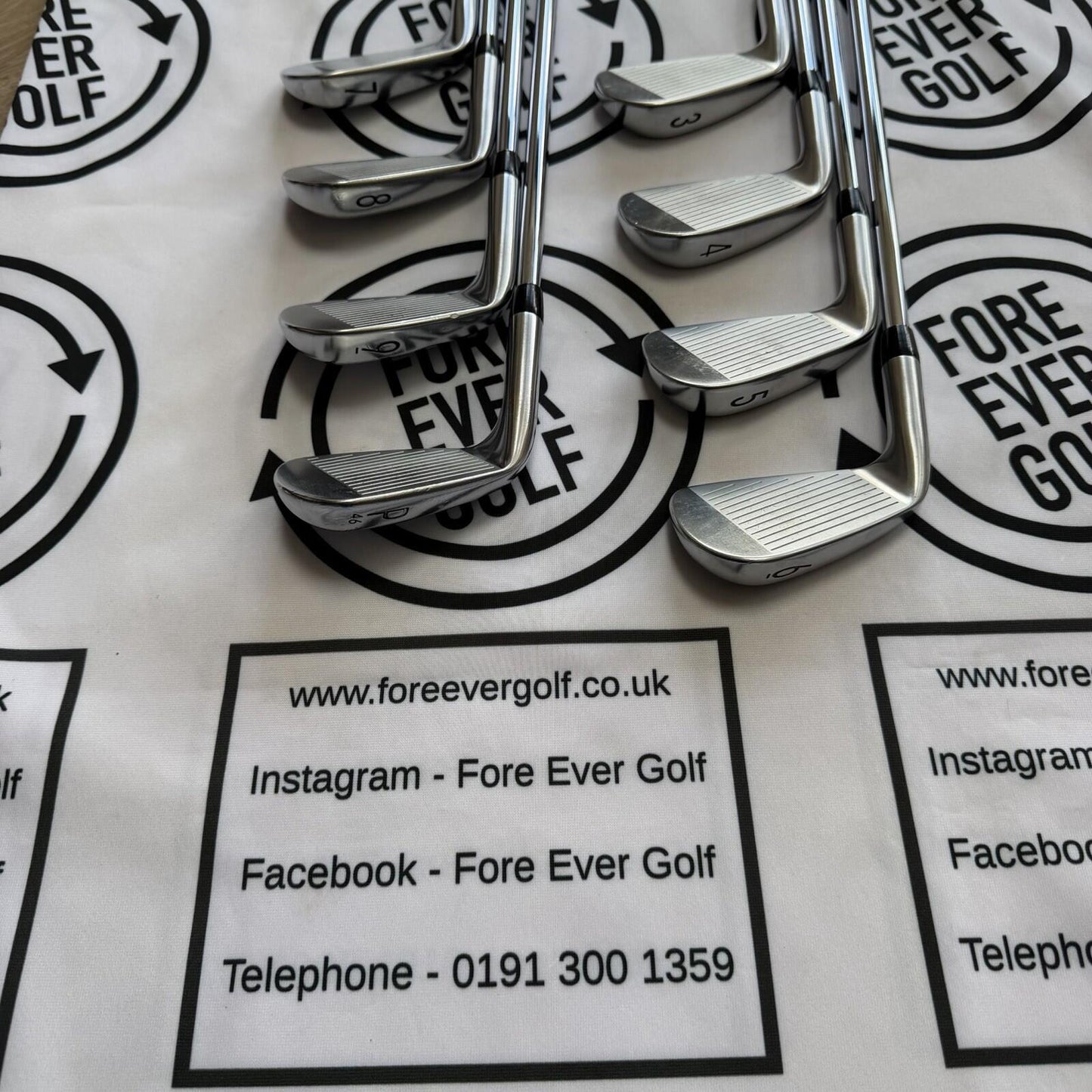 TITLEIST T100 (2021) IRONS / 3 - PW / Mens RH / AWT WHITE Reg Flex Shafts / VGC