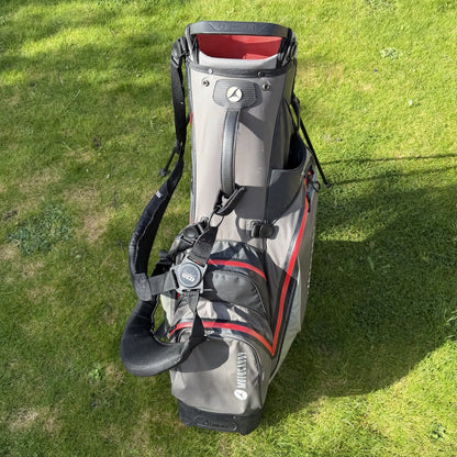 MOTOCADDY HYDROFLEX GOLF CARRY BAG / 5 Way Divide / Grey/Red / GOOD USED