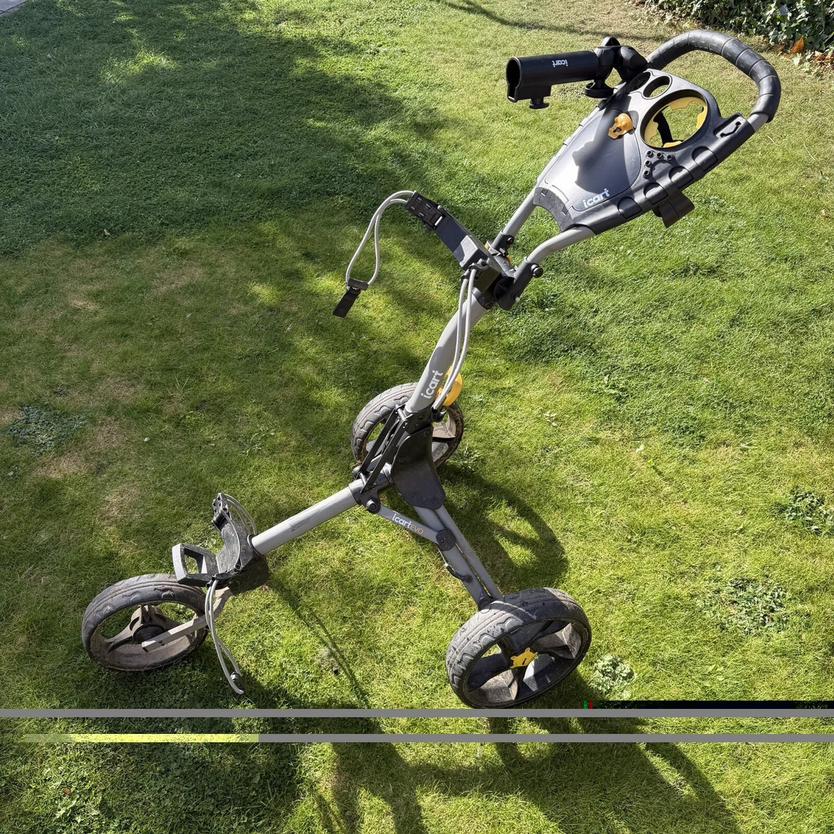 iCART ICARTEVO 3 WHEELED GOLF TROLLEY / Grey/Yellow / GOOD USED