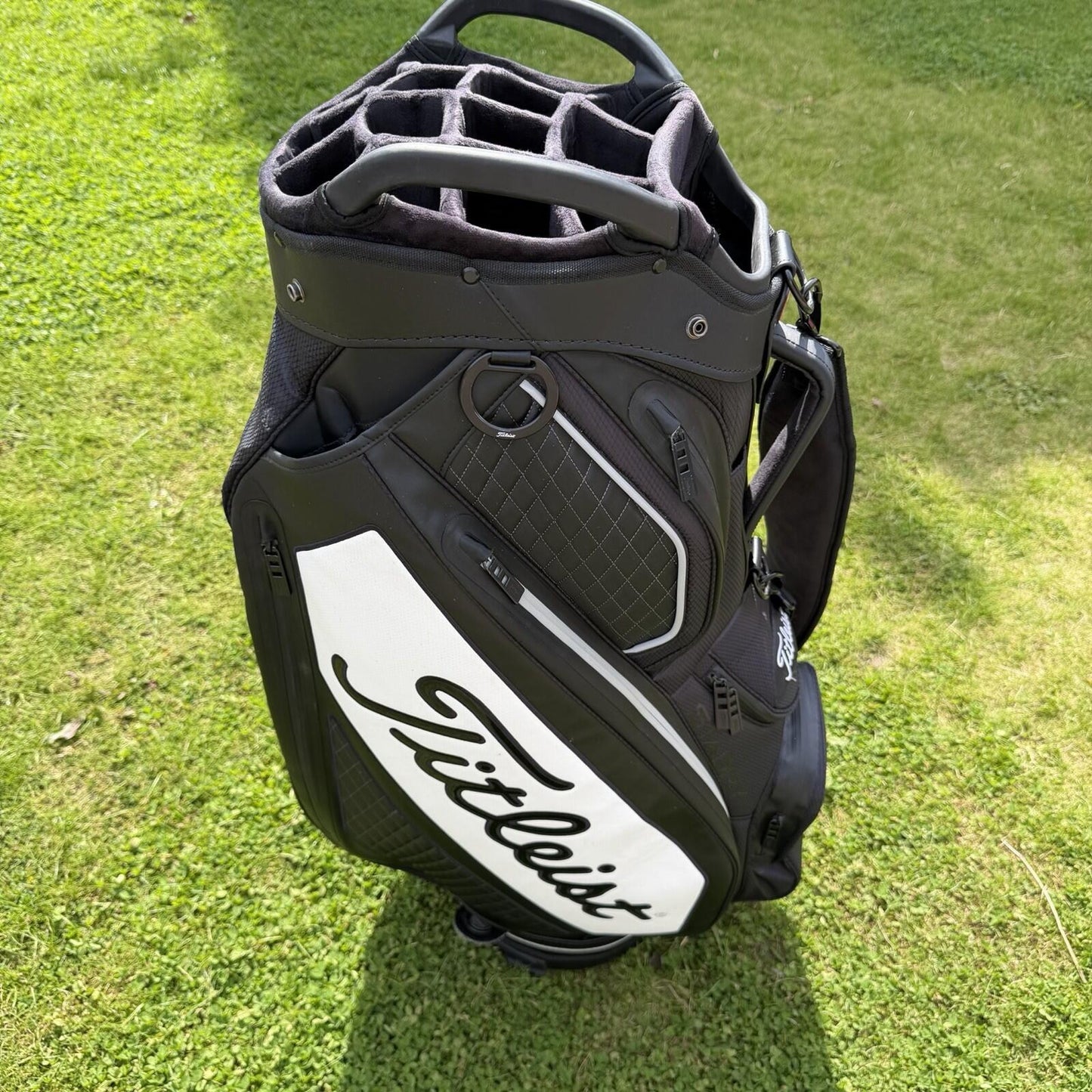 TITLEIST PREMIUM STA-DRY CART/TROLLEY BAG / 14 Way Divide / Black / V.GOOD USED